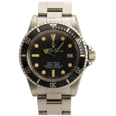Retro Rolex Stainless Steel Sea-Dweller Wristwatch circa 1970s