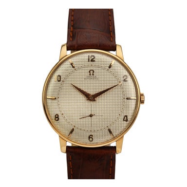 Omega Rose Gold Oversize Wristwatch circa 1950s