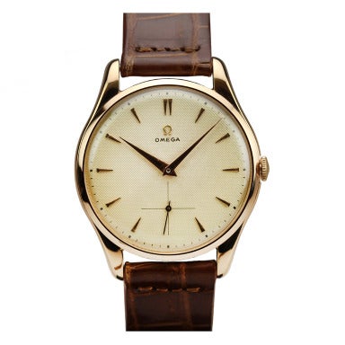 Omega Rose Gold Oversized Wristwatch circa 1950s