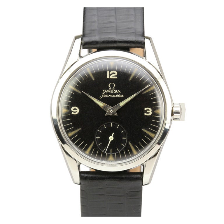 Omega Stainless Steel Seamaster Wristwatch circa 1950s