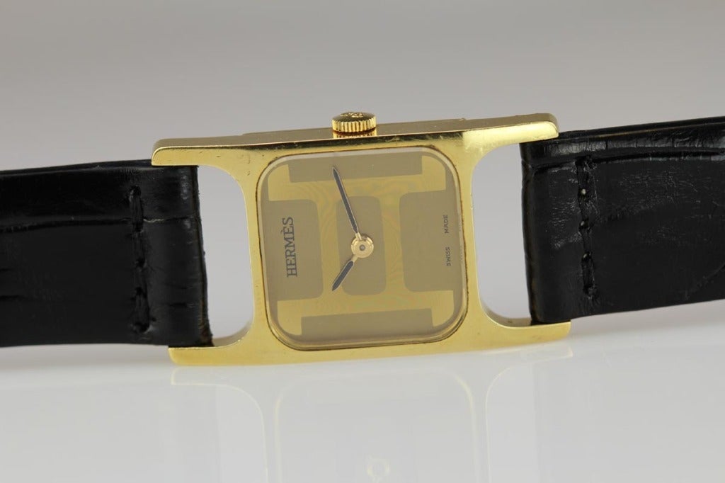 Corum for Hermes Yellow Gold Wristwatch circa 1970s