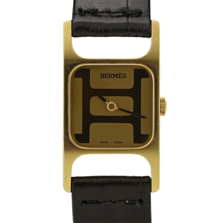 Corum for Hermes Yellow Gold Wristwatch circa 1970s