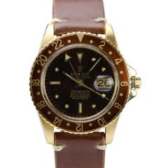 Montre-bracelet Rolex GMT-Master en or jaune Ref 1675 Retailed by Tiffany & Co