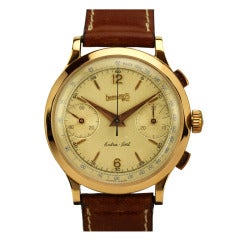 Vintage Eberhard Rose Gold Extra-Fort Chronograph Wristwatch circa 1950s