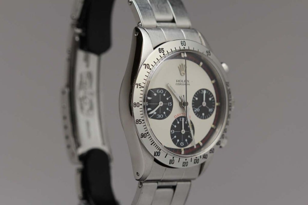 Rolex Stainless Steel Daytona Paul Newman Wristwatch Ref 6239 circa 1960s In Excellent Condition In Miami Beach, FL