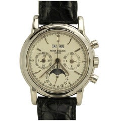 Patek Philippe Platinum Perpetual Calendar Chronograph Wristwatch Ref 3970EP