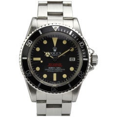 Retro Rolex Stainless Steel Double Red Sea-Dweller Wristwatch Ref 1665