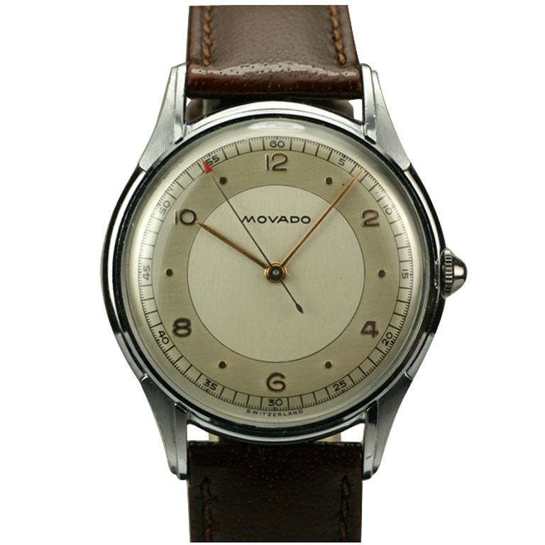 Movado Stainless Steel Manual Wind Wristwatch, circa 1950s at 1stdibs