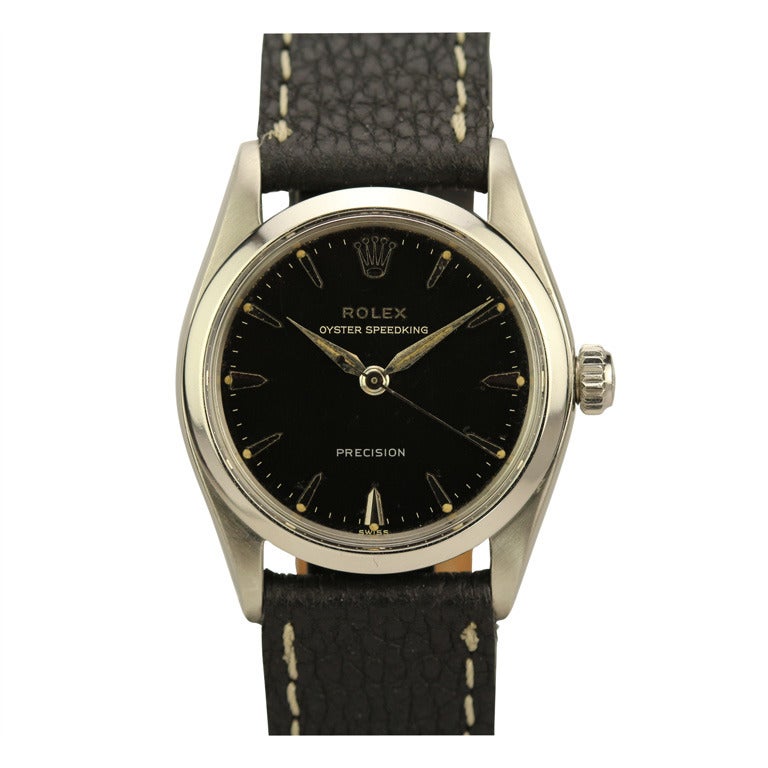 Rolex Stainless Steel Oyster Precision Speedking Wristwatch Ref 6420 circa 1960s
