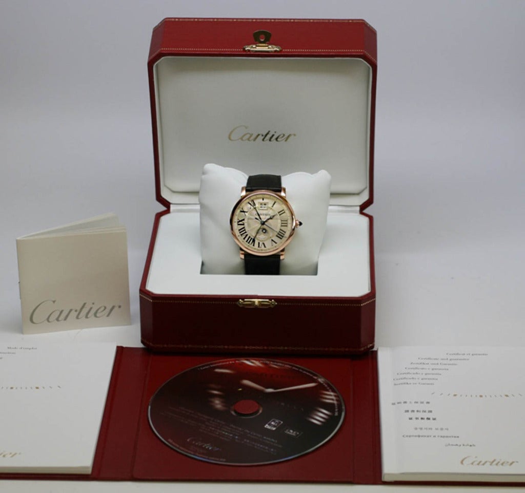 Cartier Rose Gold Privee Rotonde Xl Dual Time Zone automatic Wristwatch 2