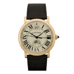 Cartier Rose Gold Privee Rotonde Xl Dual Time Zone automatic Wristwatch