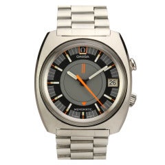 Omega Stainless Steel Memomatic Alarm Wristwatch Ref 166.072 circa 1970s