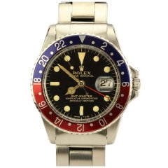 Retro Rolex Stainless Steel GMT-Master Wristwatch Ref 1675