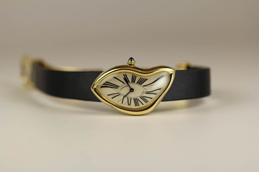 Women's Cartier Yellow Gold Crash Wristwatch circa 1991