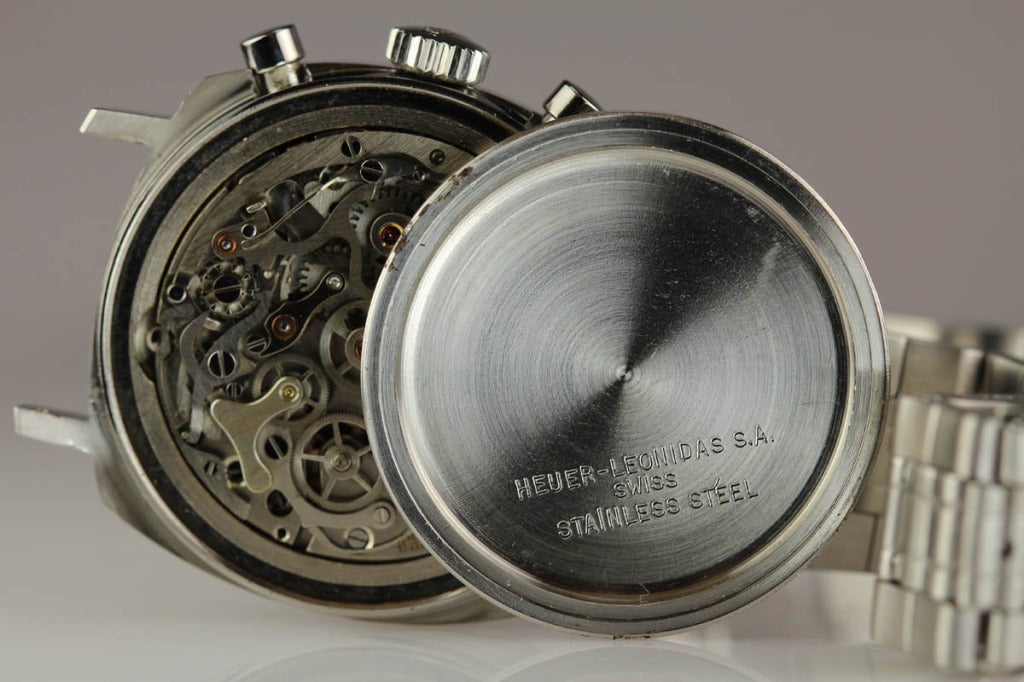 Heuer Stainless Steel Camaro Chronograph Wristwatch circa 1968 3
