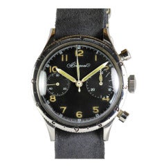 Vintage Breguet Stainless Steel Type XX Chronograph Wristwatch