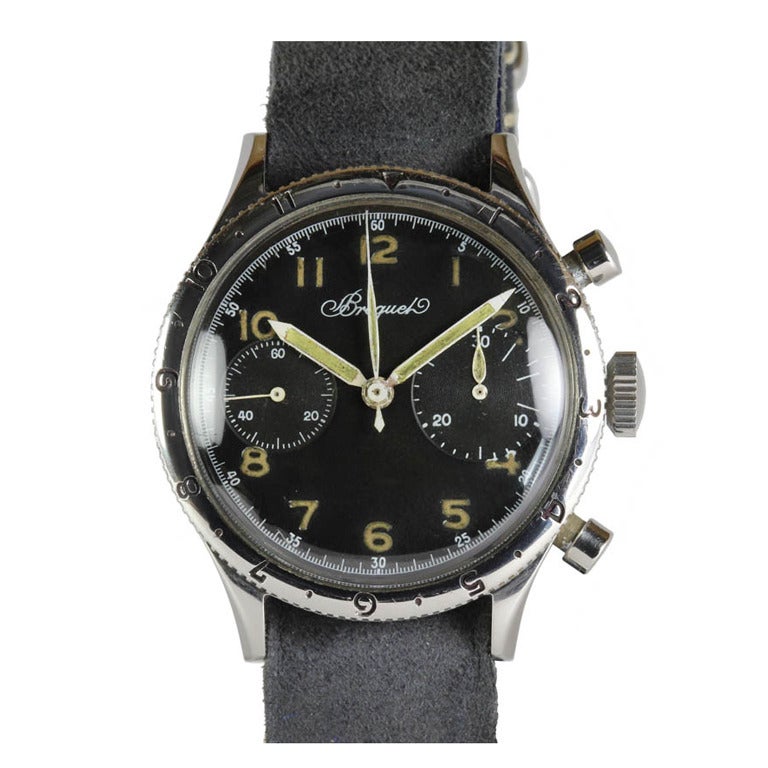 Breguet Stainless Steel Type XX Chronograph Wristwatch circa 1950s