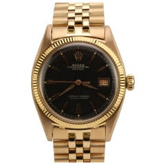 Rolex Rose Gold Datejust Wristwatch Ref 6605 circa 1950s
