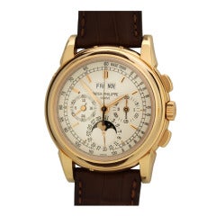 Patek Philippe Rose Gold Perpetual Calendar Chronograph Wristwatch Ref 5970R