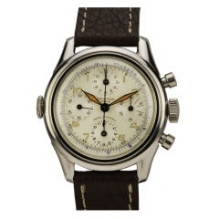 Universal Stainless Steel Aero-Compax Chronograph Wristwatch circa 1940s