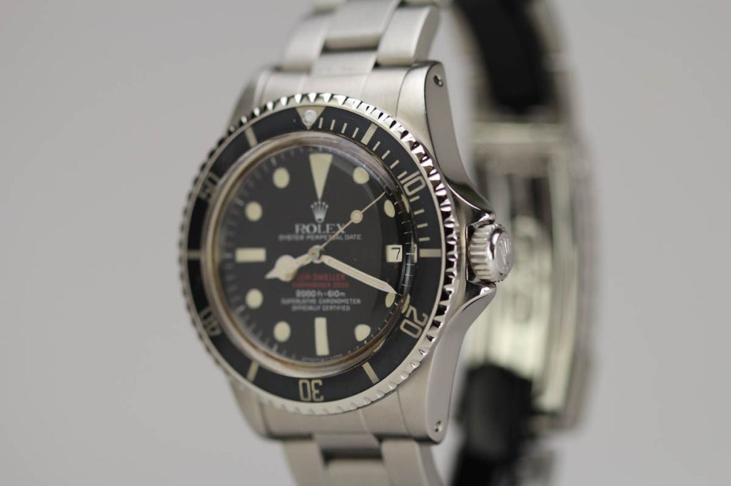 Rolex stainless steel Double Red Sea-Dweller Submariner 2000 wristwatch, with manual in Italian, and French papers.