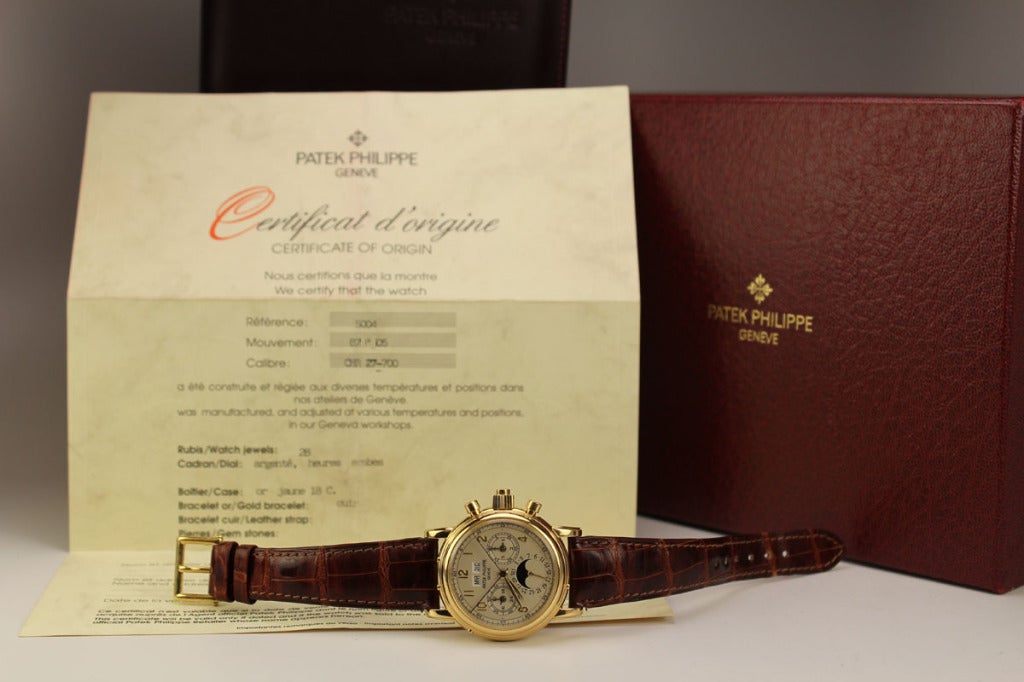 Patek Philippe Gelbgold Ewiger Kalender Split-Second Chronograph Armbanduhr Ref 5004J 3