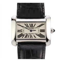 Cartier Lady's Stainless Steel Tank Divan Wristwatch