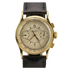 Patek Philippe Montre-bracelet chronographe en or jaune Ref 130 circa 1940s