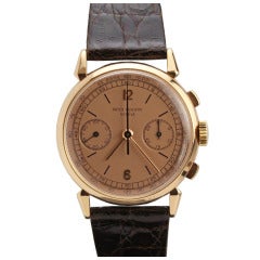 Vintage Patek Philippe Rose Gold Chronograph Wristwatch Ref 1579