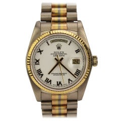Rolex Three-Color Gold President Tridor Day-Date Wristwatch Ref 18039B