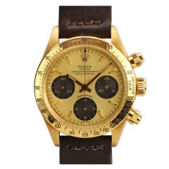 Vintage Rolex Yellow Gold Cosmograph Daytona Wristwatch Ref 6265 circa 1978