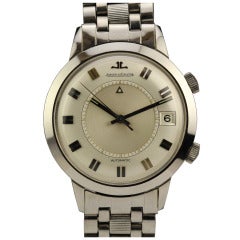 Jaeger-LeCoultre Stainless Steel Memovox Alarm Wristwatch circa 1960s