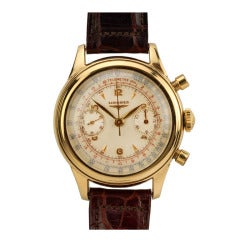 Retro Longines Yellow Gold Chronograph Wristwatch circa 1950s