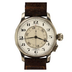 Vintage Wittnauer/Longines Stainless Steel Weems Pilot's Wristwatch circa 1940s