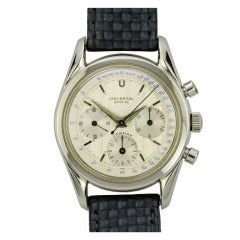 Universal Stainless Steel Compax Chronograph Wristwatch