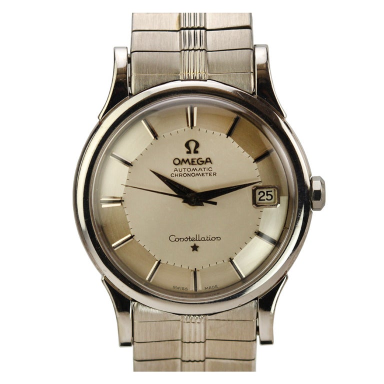 Omega White Gold Constellation Bracelet Wristwatch, circa 1960s