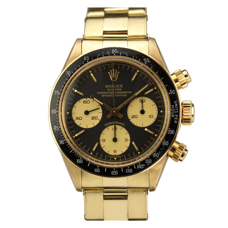 Rolex Yellow Gold Oyster Daytona Wristwatch Ref 6263 at 1stDibs