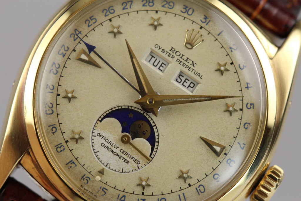 Rolex Yellow Gold Triple-Calendar Moonphase Wristwatch Ref 6062 circa 1950s  at 1stDibs | rolex 6062 moonphase, rolex triple calendar moonphase, rolex  6062 for sale