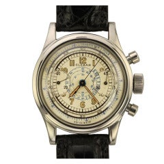 Vintage Clebar Stainless Steel Chronograph Wristwatch circa 1950s