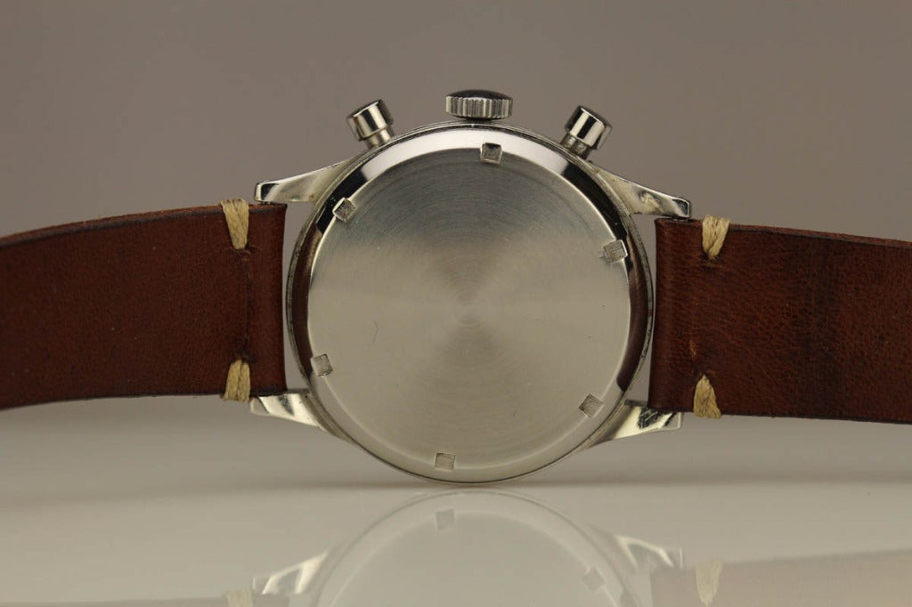 Men's Omega Stainless Steel Oversized Chronograph Wristwatch circa 1950s