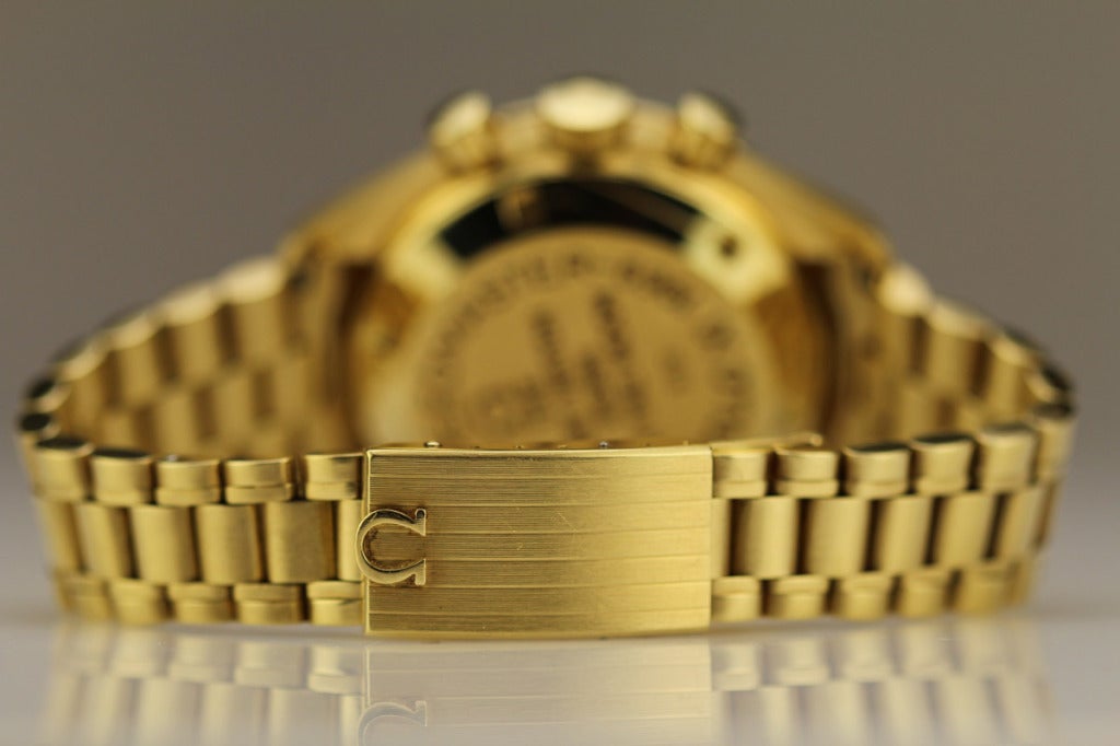 Omega Yellow Gold Speedmaster Apollo XI Wristwatch circa 1969 1