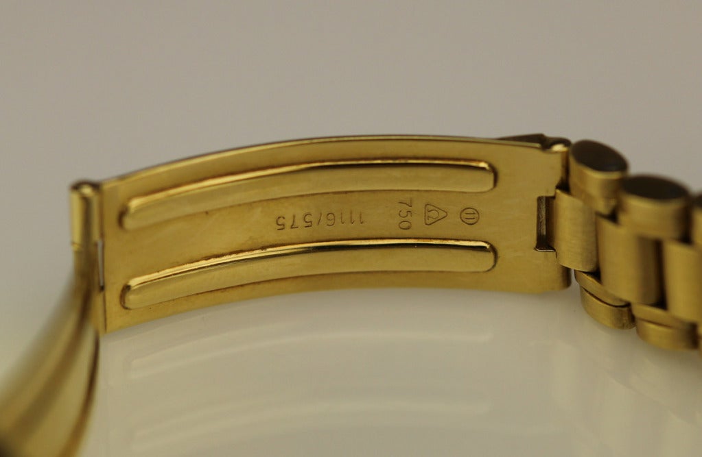 Omega Yellow Gold Speedmaster Apollo XI Wristwatch circa 1969 2