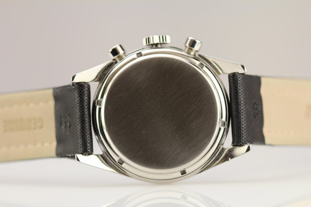 Heuer Edelstahl Carrera Chronograph Armbanduhr ca. 1960er Jahre 1