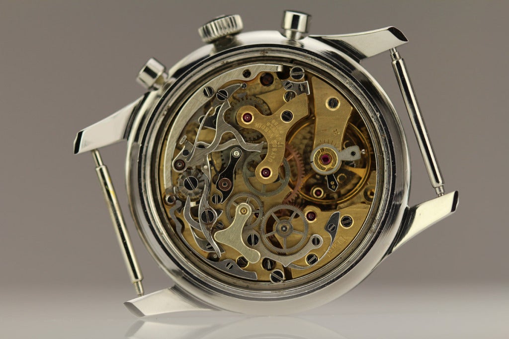 Ulysse Nardin Stainless Steel Chronograph Wristwatch circa 1960s 1