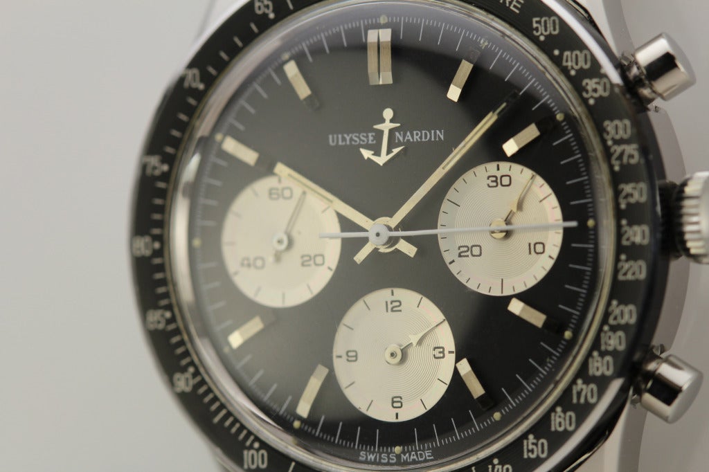 Ulysse Nardin Stainless Steel Chronograph Wristwatch circa 1960s 3