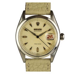 Vintage Rolex Stainless Steel Oysterdate Precision Wristwatch Ref 6294 Circa 1954