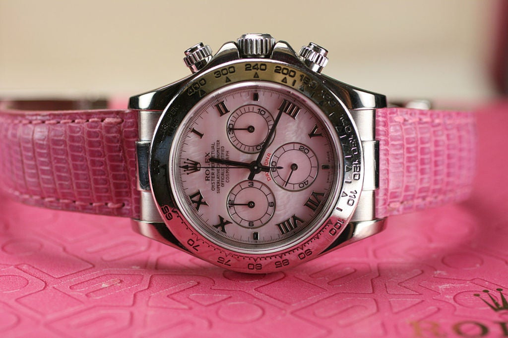 Rolex Cosmograph Daytona in 18k white gold with pink 
