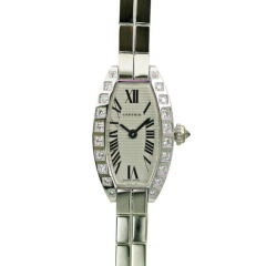 CARTIER White Gold & Diamond "Lanieres" Lady's Wristwatch