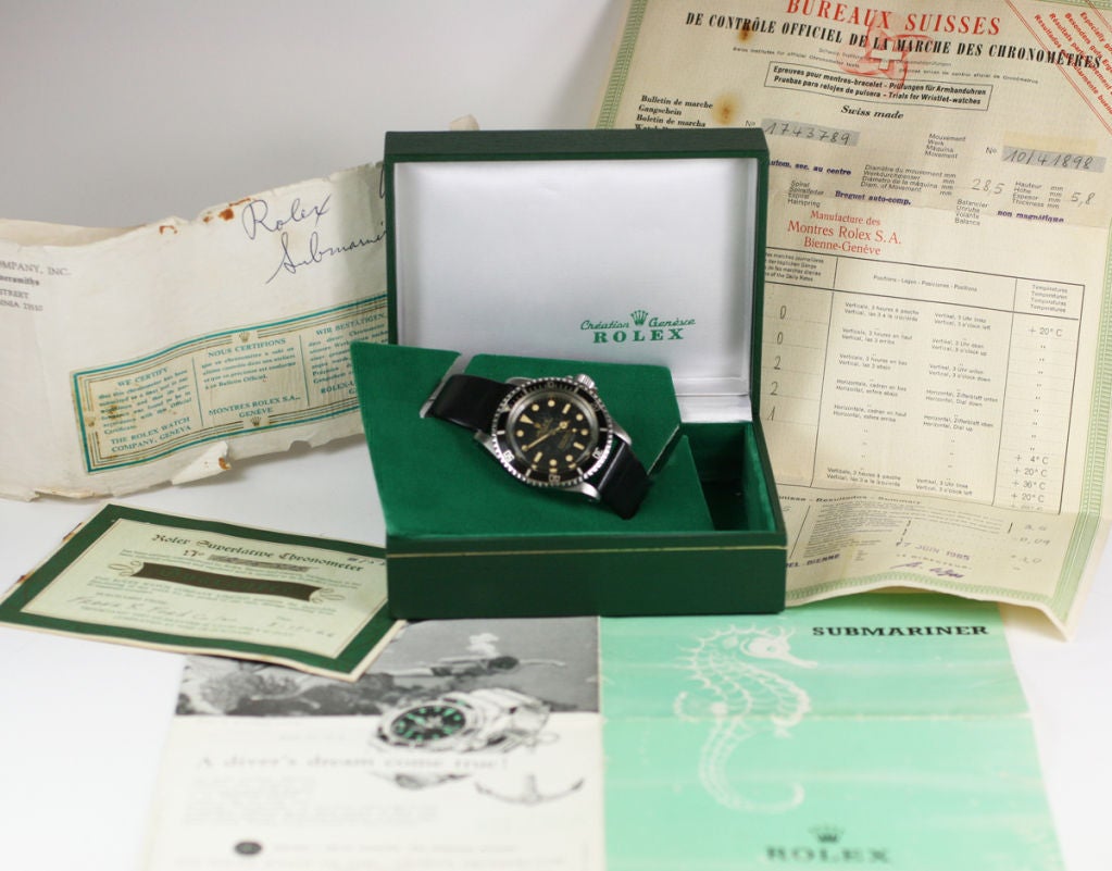 Rolex Submariner with original gilt dial Ref# 5512. Complete with original box and papers.