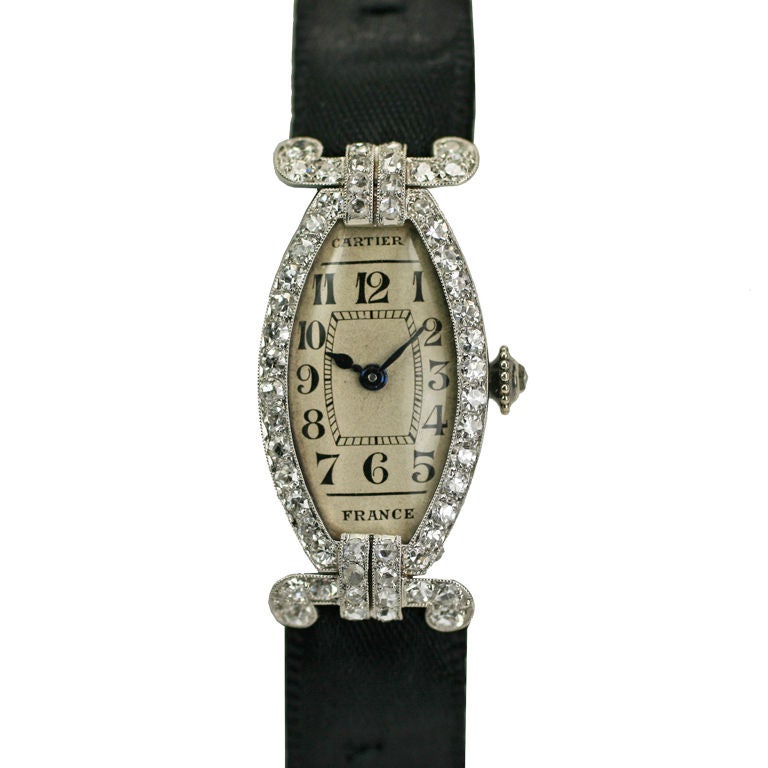 CARTIER PARIS Art Deco Diamond Watch